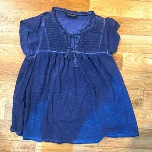 EUC Lane Bryant Blue Cotton Top Size 14/16